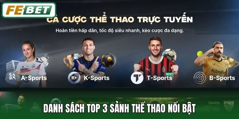 Danh sách top 3 sảnh thể thao nổi bật
